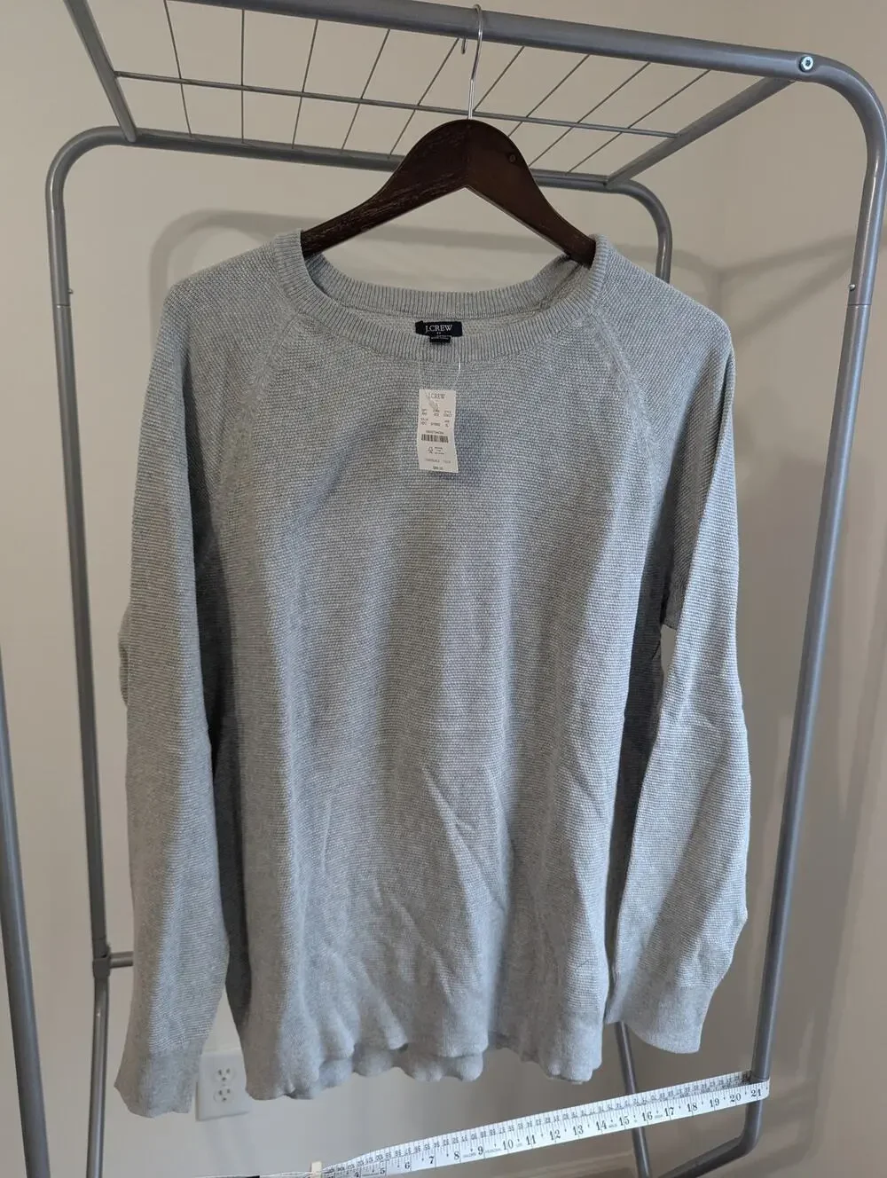 NWT J.Crew Factory Men's 100% Crewneck Sweater Gray Size L CD617